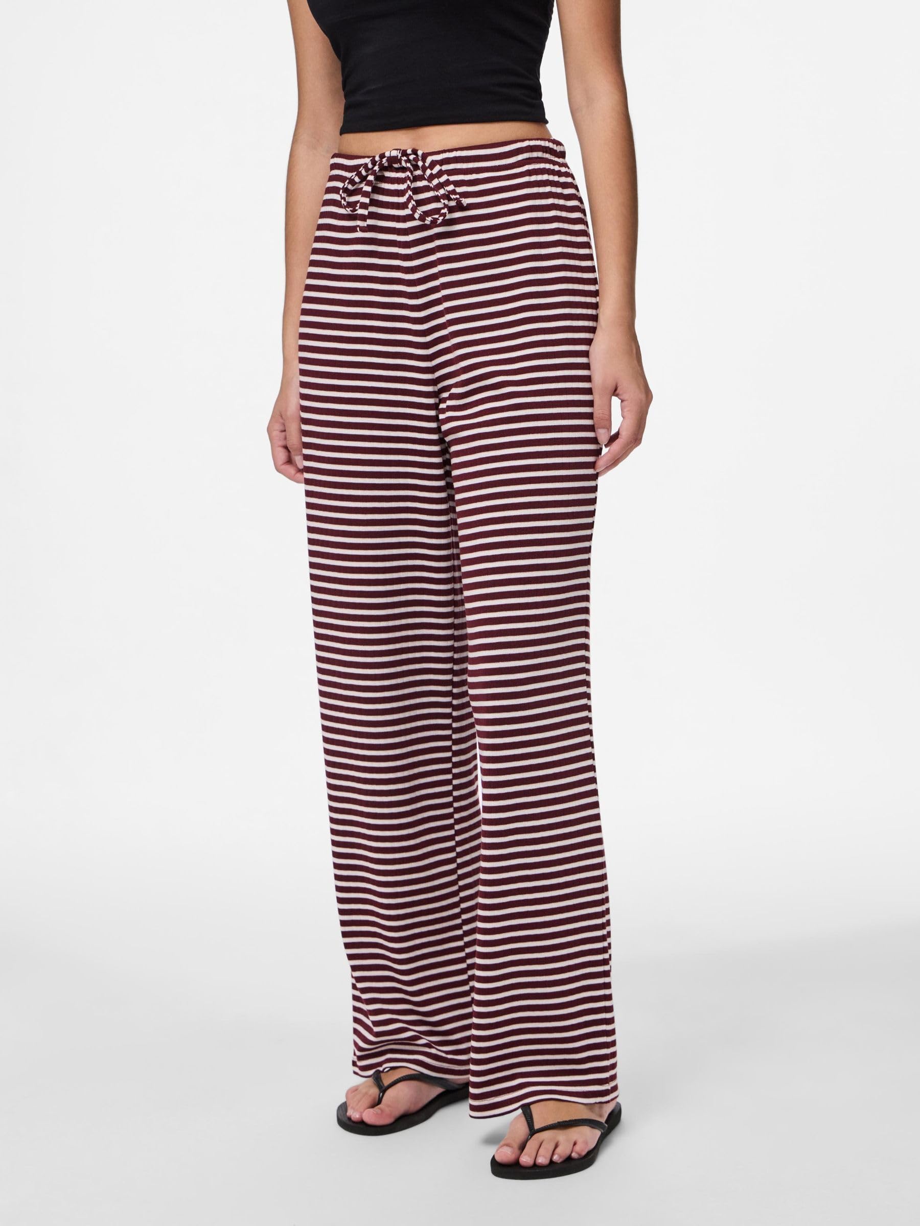 Pieces Pcsoffi HW Wide Pantaloni Donna Tawny Port