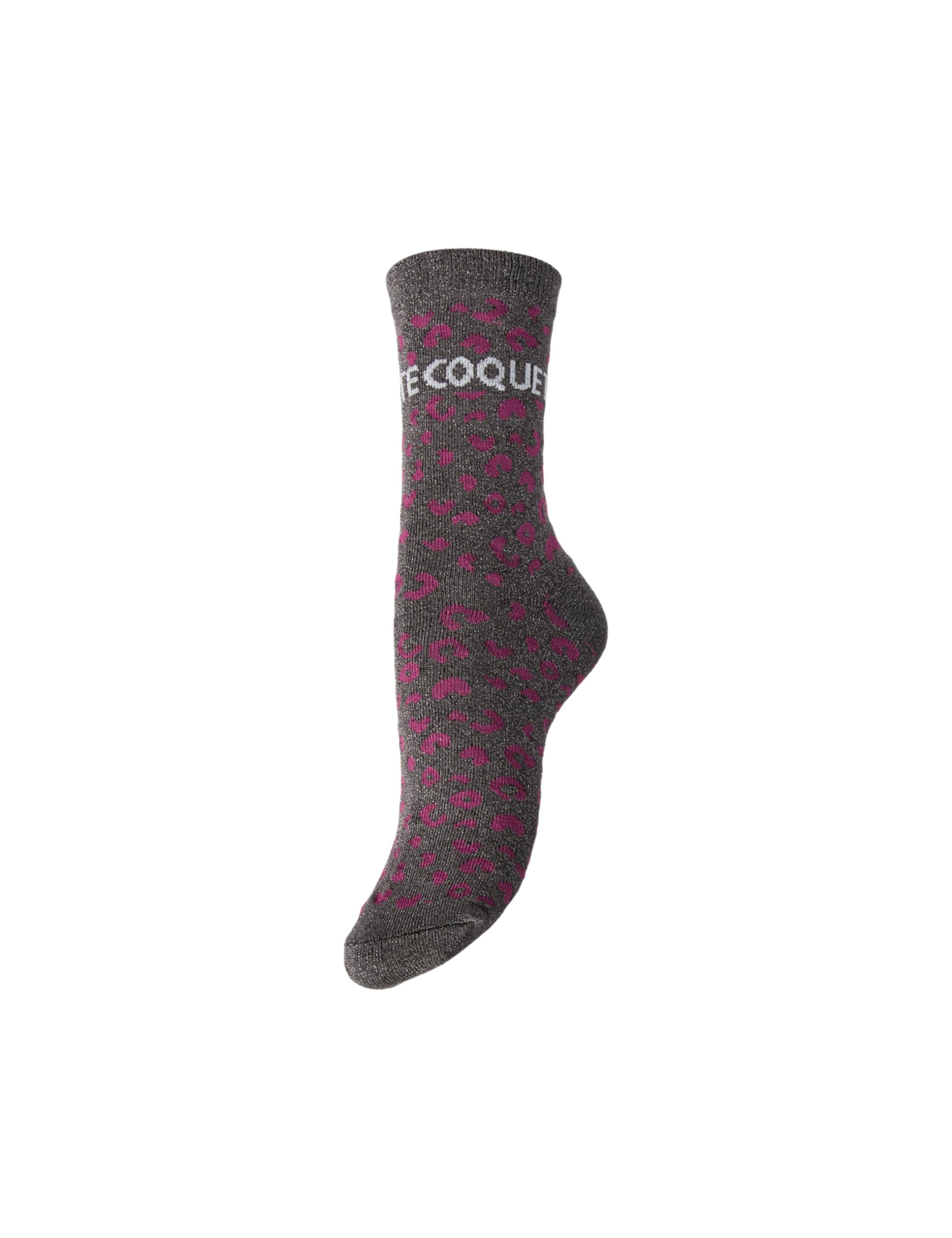 Pieces Pcsebby Leo Statement Lurex Socks FC calzini bordeaux