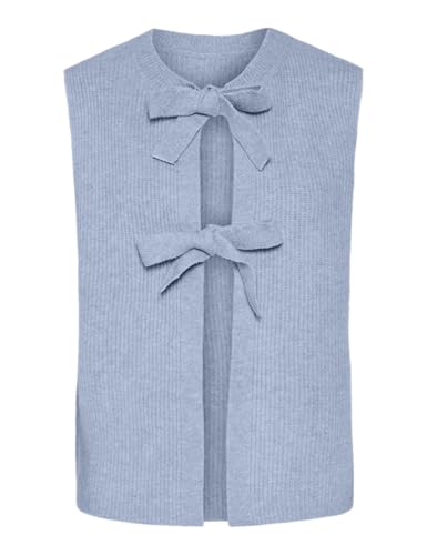 Pieces Pcsilly Rev Tie gilet in maglia donna azzurro XXL