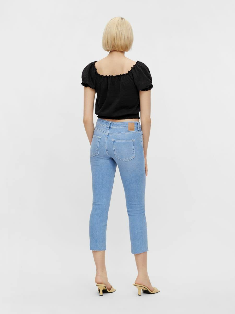 Pieces Pcdelly MW Straight Electric Blue BC jeans M