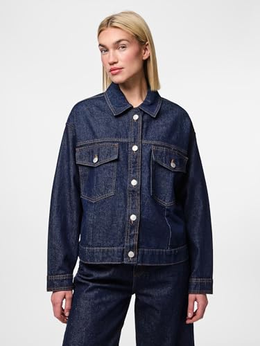 Pieces Pcelma giacca denim donna vestibilità comoda