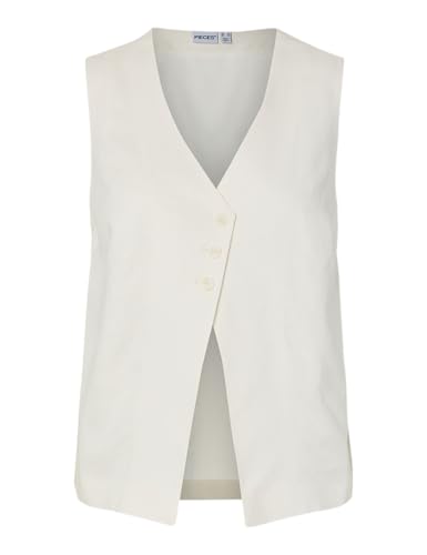 Pieces Pcawace Neck Vest gilet donna lino scollo a V