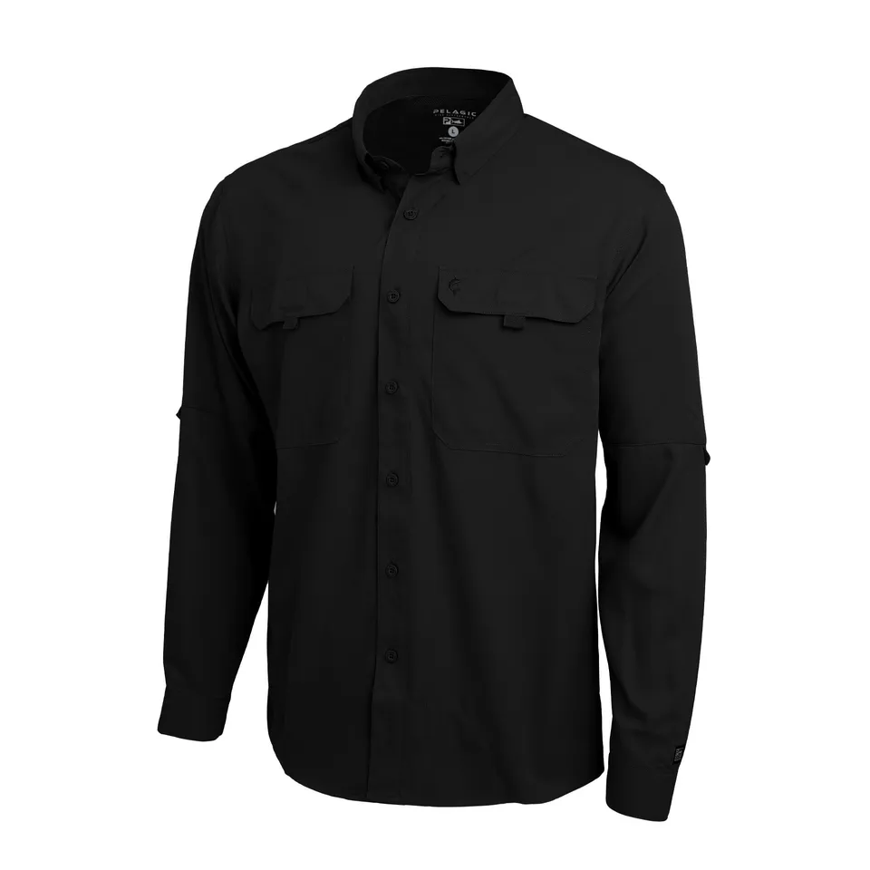 Pelagic Keys LS camicia uomo nera UPF 50+