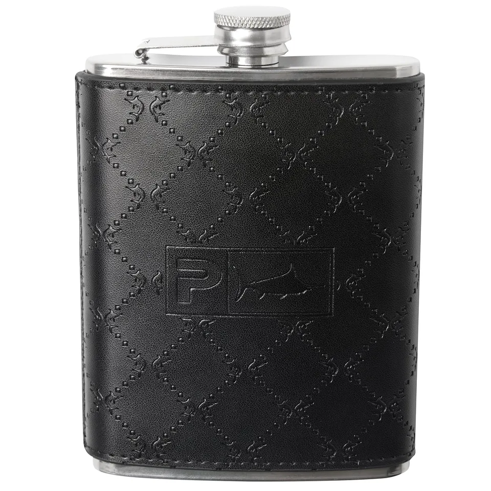 Pelagic Charter 8oz borraccia acciaio pelle nera