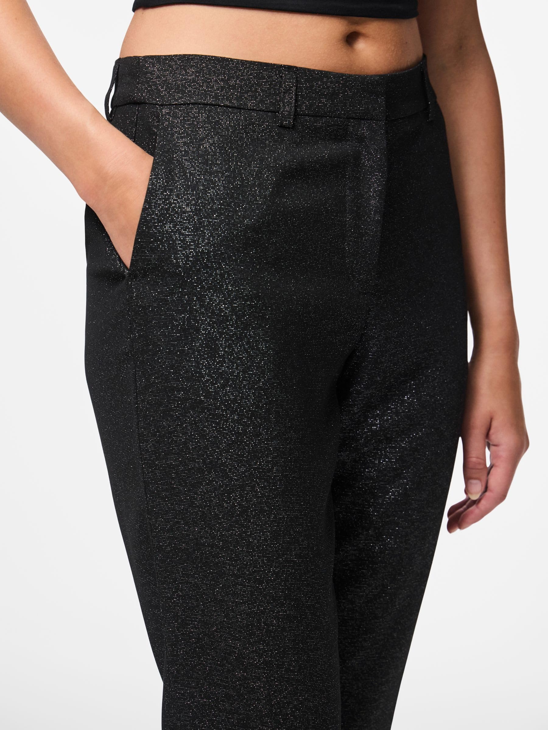Pieces Pcbosella MW Pantaloni alla caviglia donna con glitter