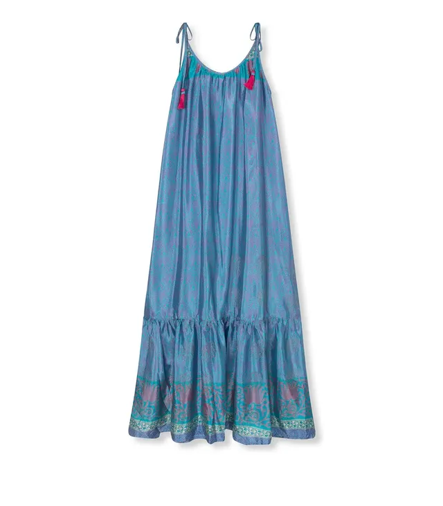 el.residu Myra #25 abito midi S/M blu viscosa