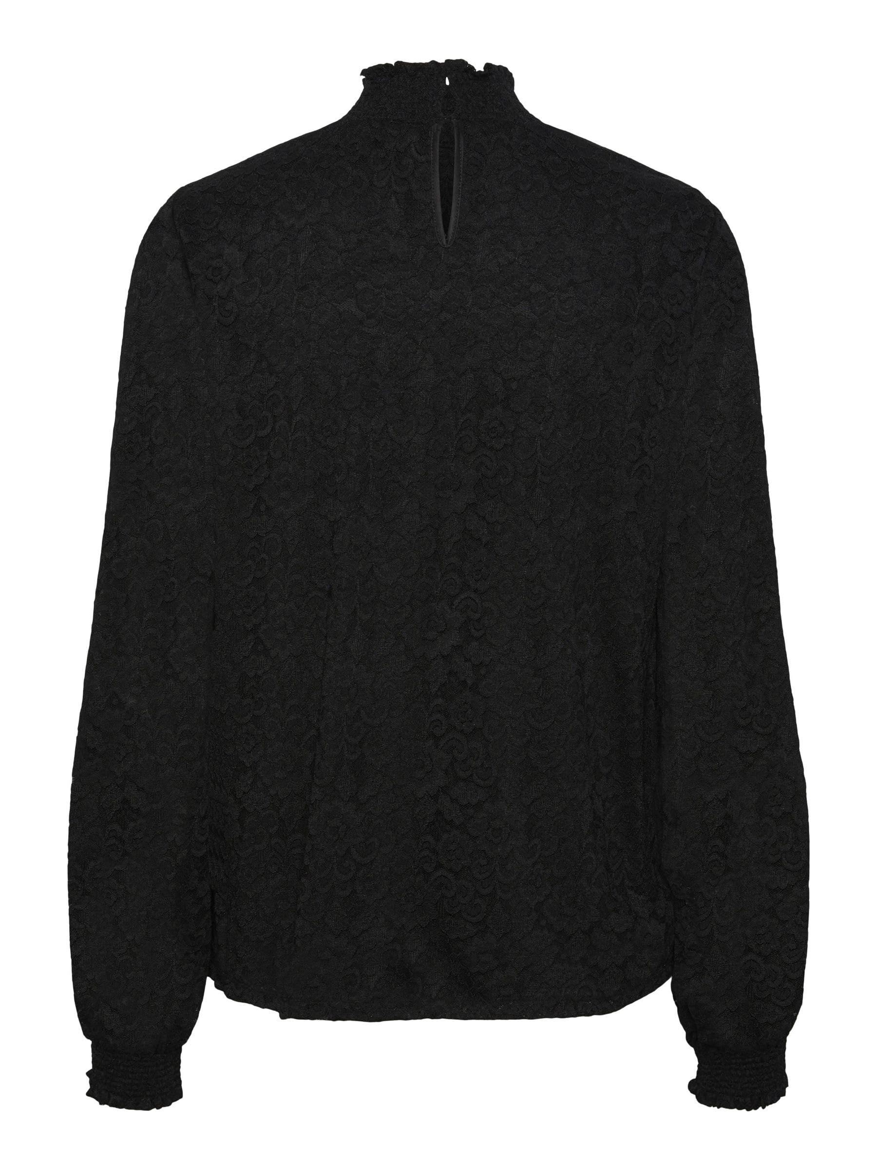 PIECES Pcfauna LS Lace Top maglietta pizzo taglia XS