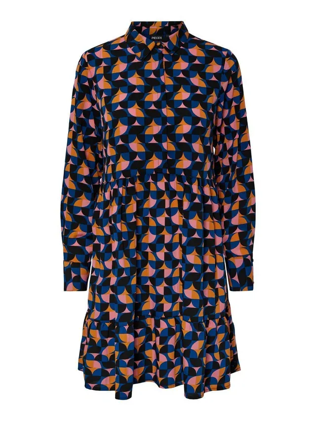PIECES Pcbernice LS Shirt Dress BC Abito Donna Taglia S