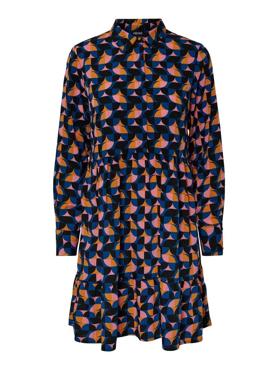 PIECES Pcbernice LS Shirt Dress BC Abito Donna Taglia S