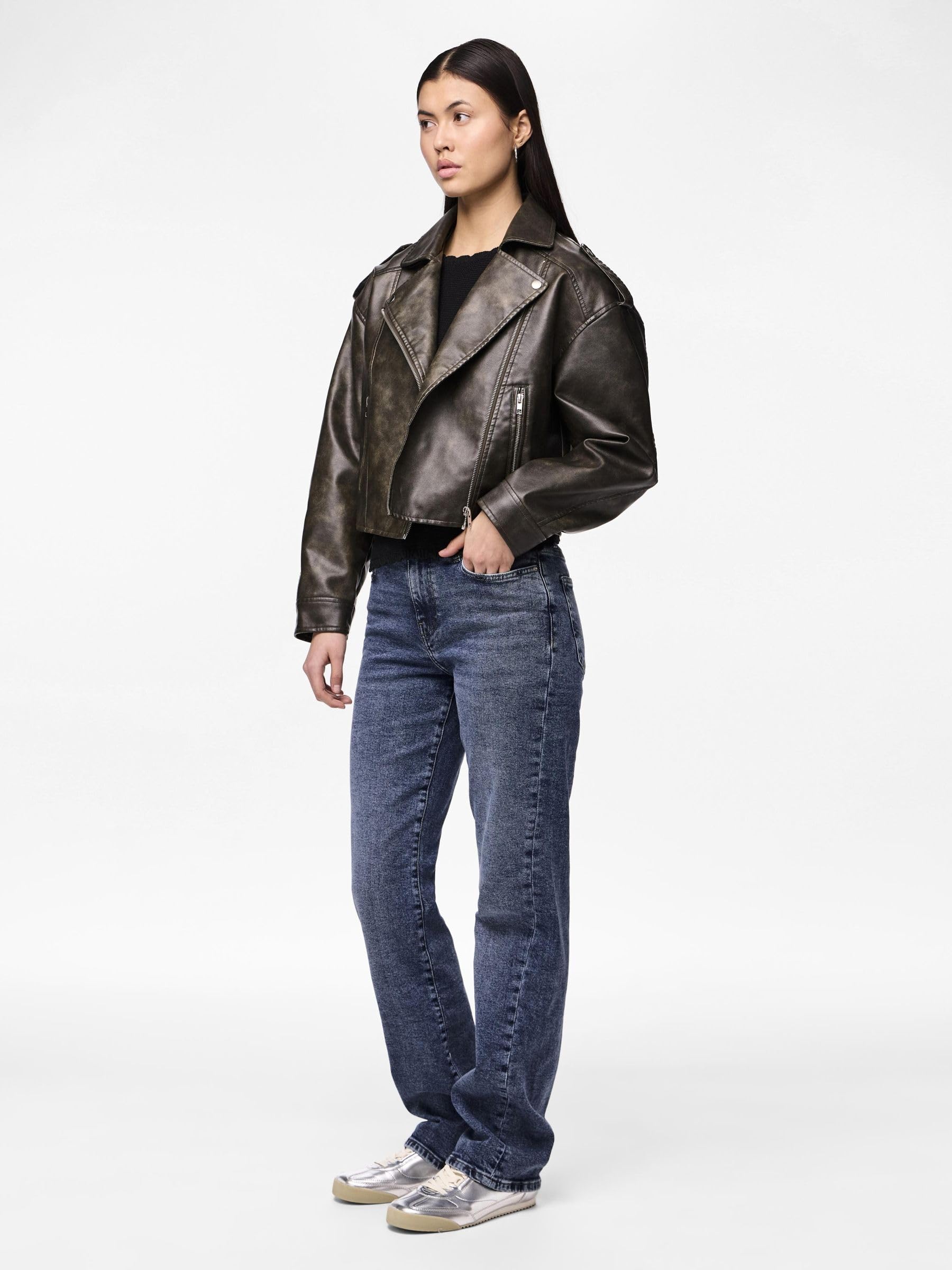 Pieces Pcamina Giacca Biker Donna Taglia L