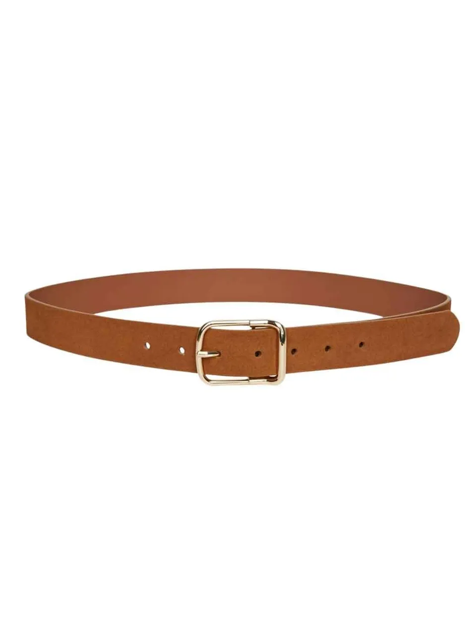 Pieces & Peace Pcfussa Leather Jeans Belt cintura cognac oro 85 cm