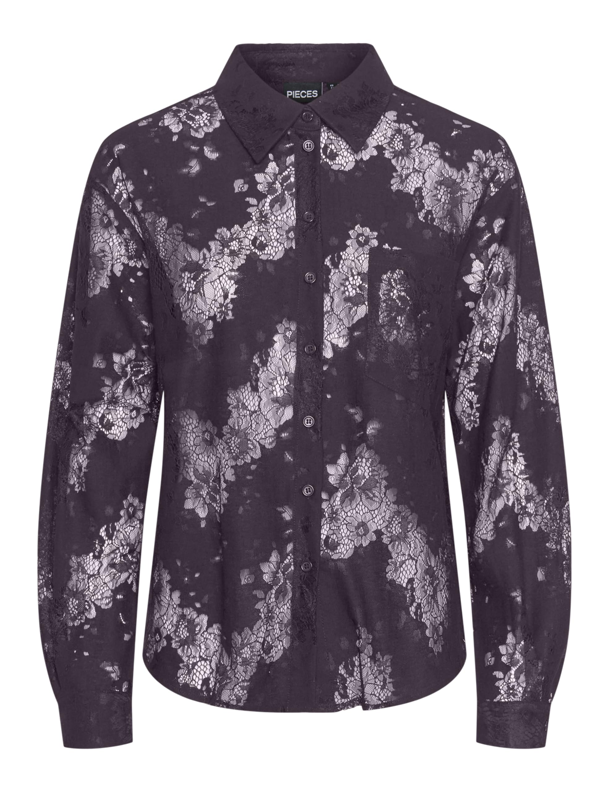 Pieces Pcnorinne camicia donna nera manica lunga