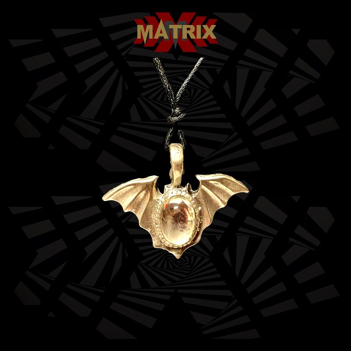 Matrix Music Store Bat Crystal Stone ciondolo zamac con cordino