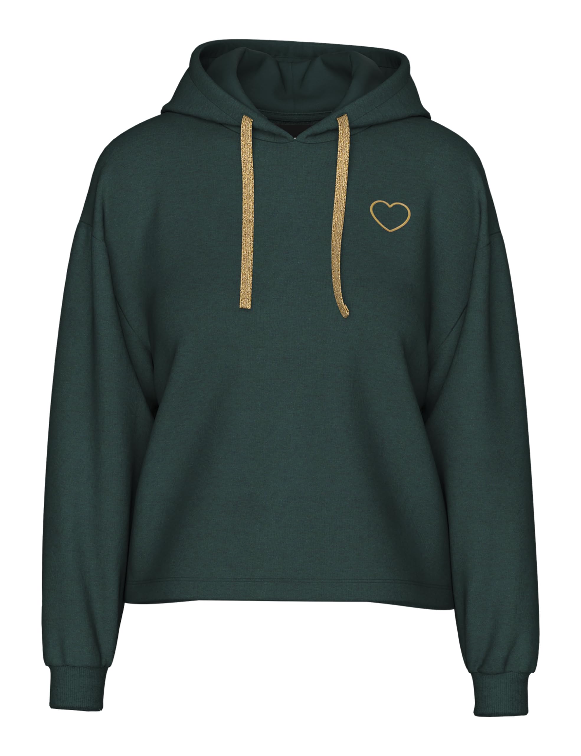 Pieces Pcchilli LS Heart Hoodie felpa con cappuccio manica lunga