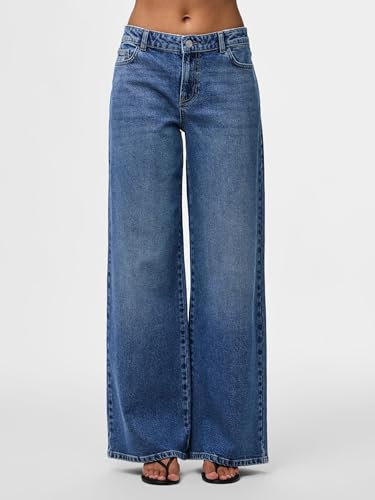 Pieces Pcselma jeans donna larghi vita bassa 30W 30L