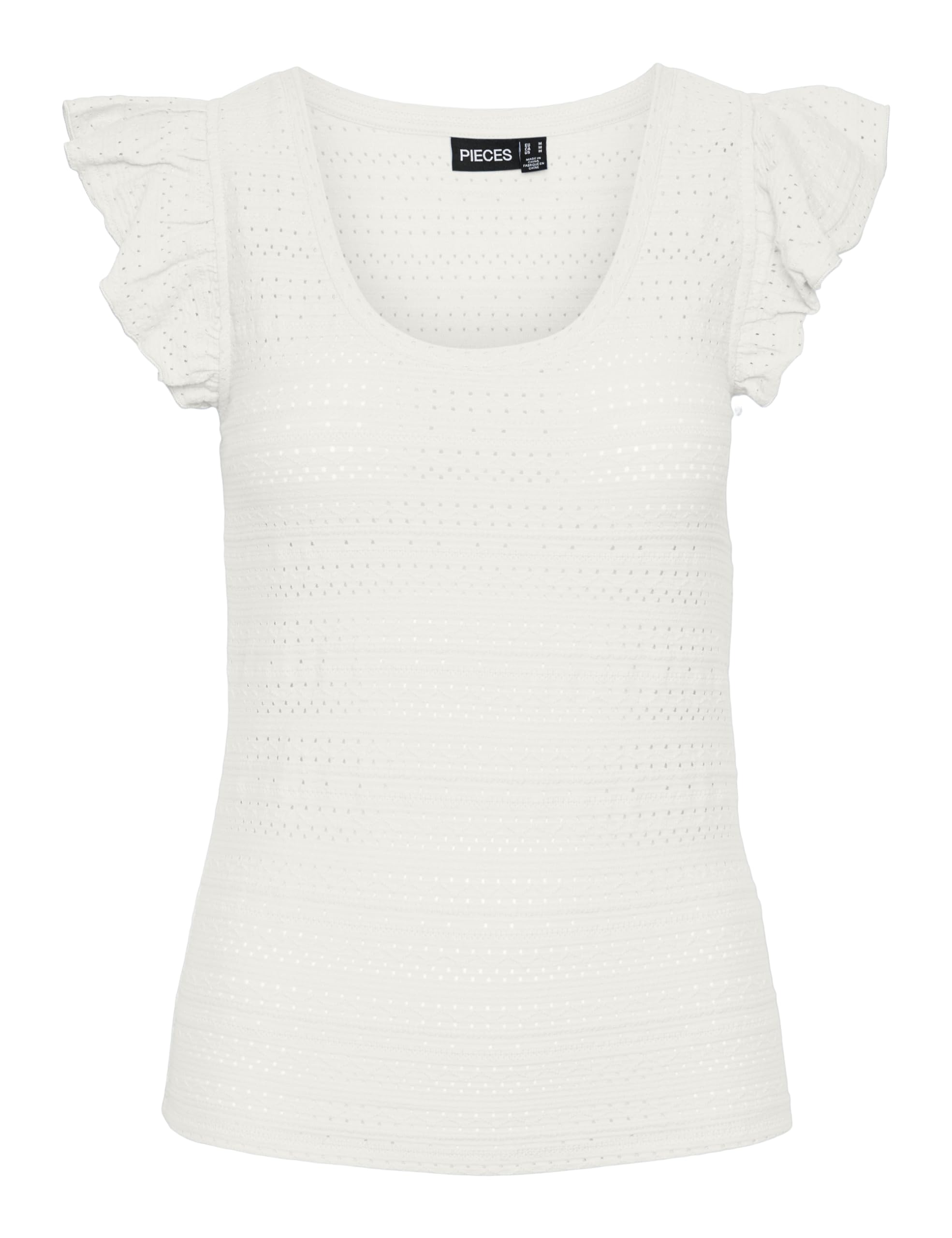 Pieces Pckelma SL O-Neck top donna scollo tondo