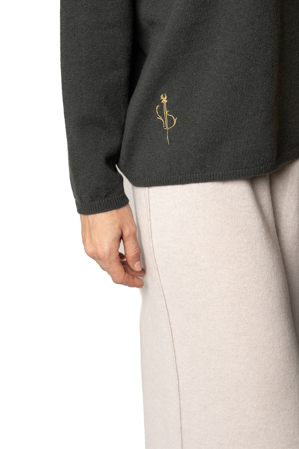 Vittoria Paci girocollo cashmere donna multicolore intarsio