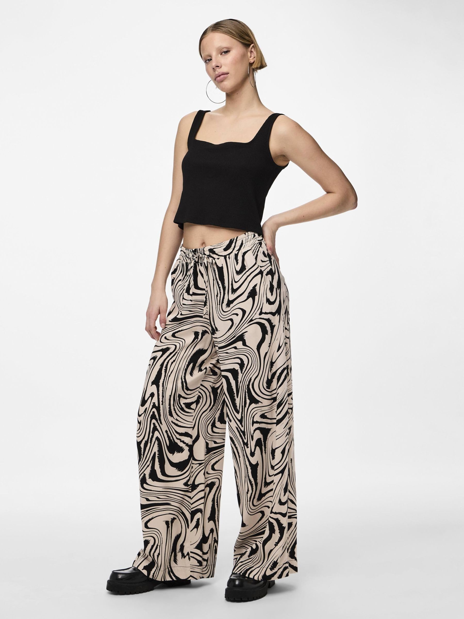Pieces Pckimmie Pantaloni Donna in Tessuto XS