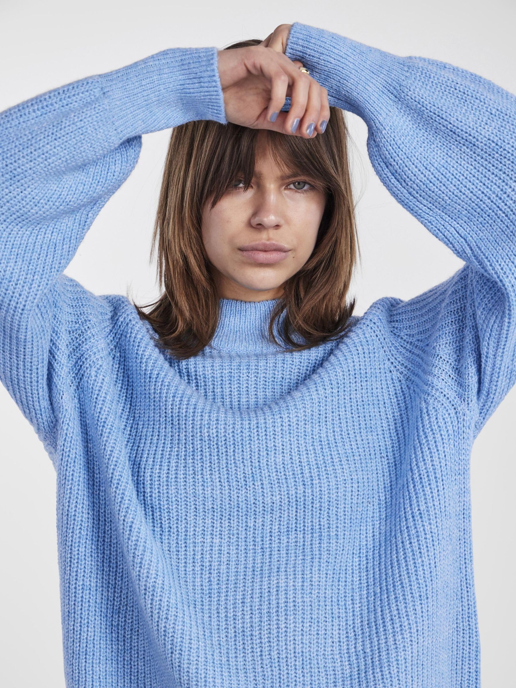 PIECES Pcnatalee LS O-Neck Knit Noos BC maglione XS azzurro