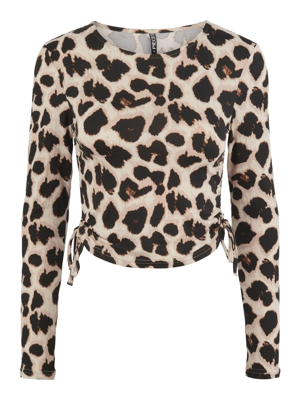 Pieces PCNALA LS Crop Top BC maglia nero leo M