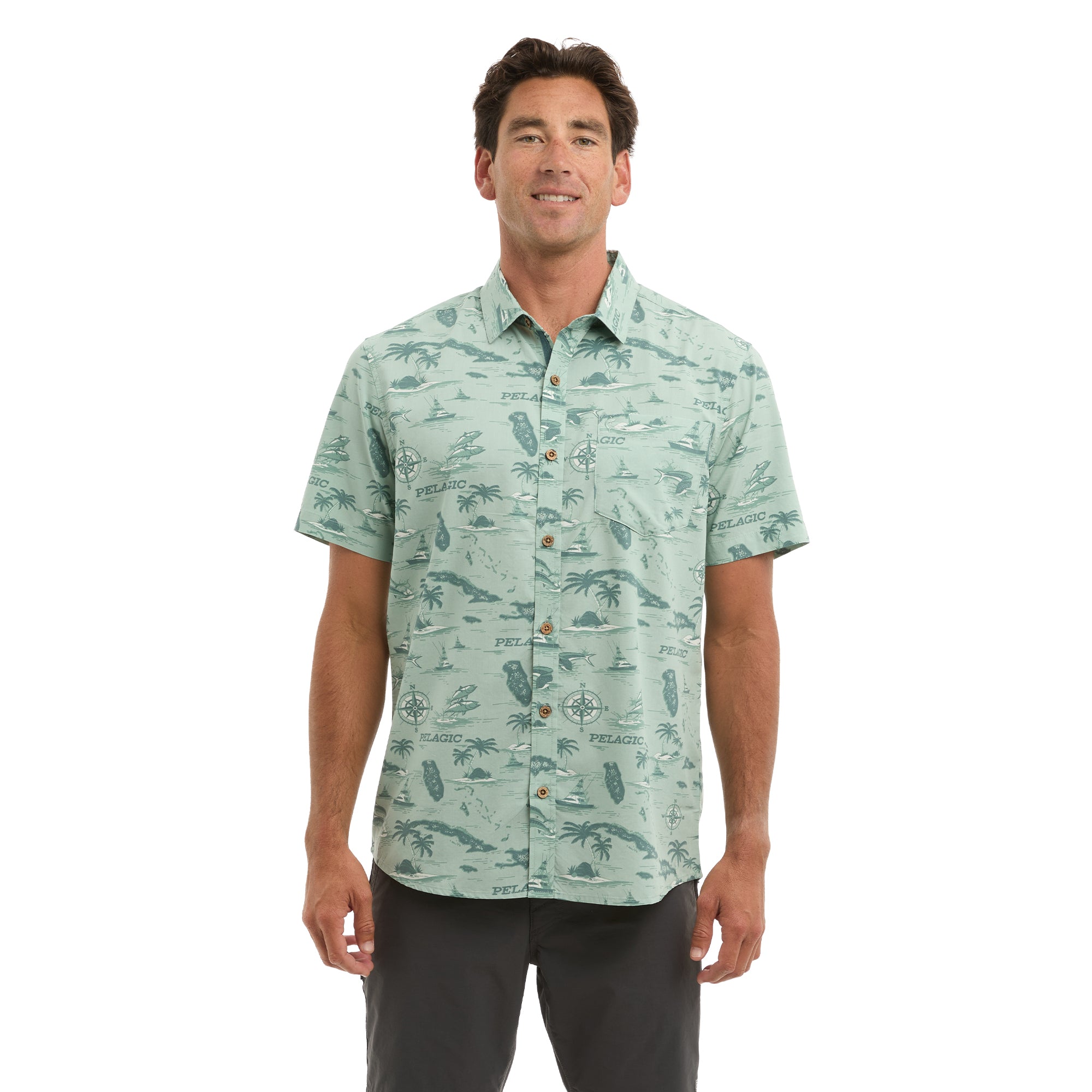 PELAGIC Knockdown camicia uomo Sage UPF 50+
