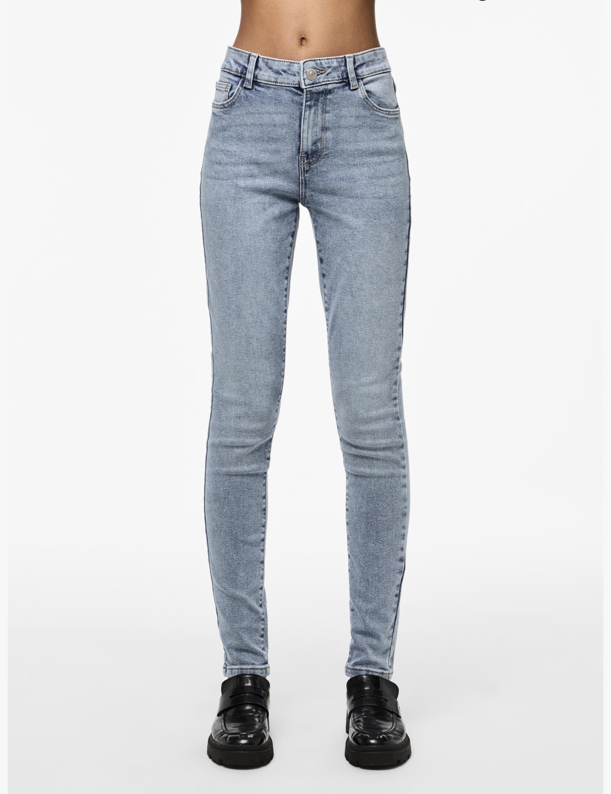 Pieces Pcdana Lb302 Noos jeans skinny donna vita media