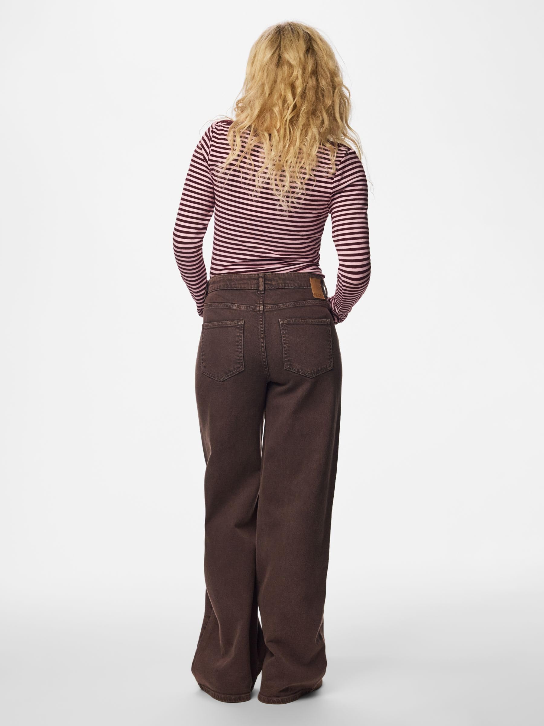 Pieces Pcsilke MW Wide jeans donna 26W/30L hot fudge