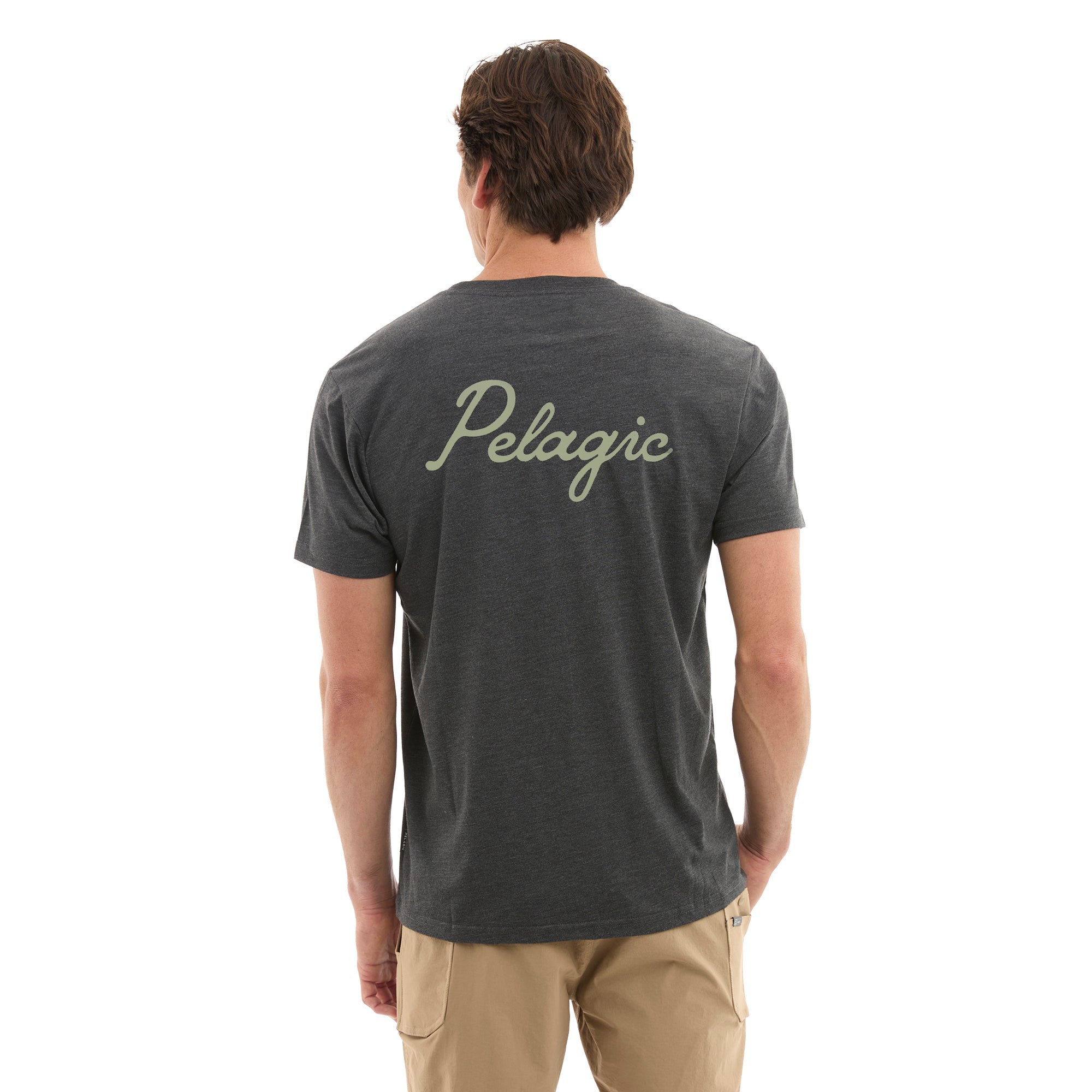 Pelagic Lines In maglietta uomo grafite melange tri-blend