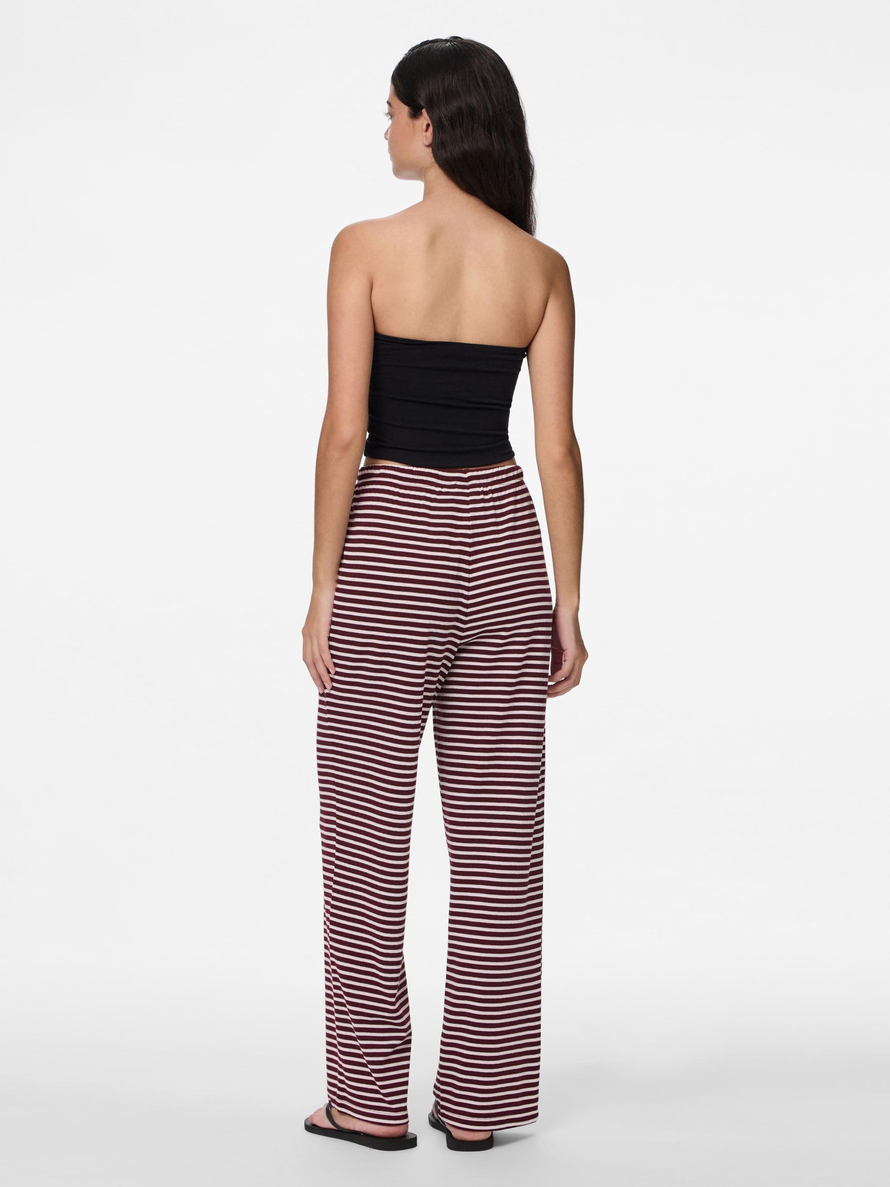 Pieces Pcsoffi HW Wide Pantaloni Donna Tawny Port