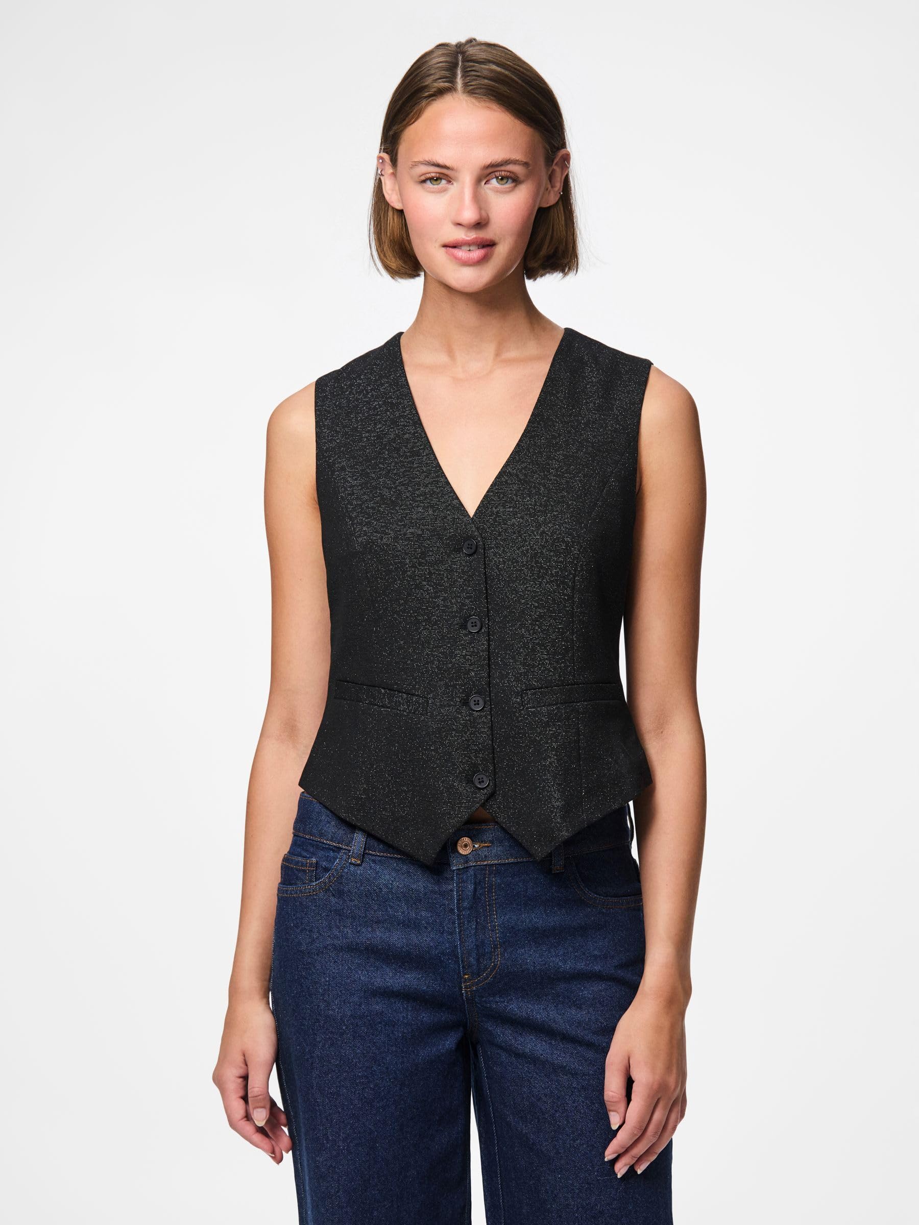 Pieces Pcbosella Gilet Glitterato Donna Taglia M Festa