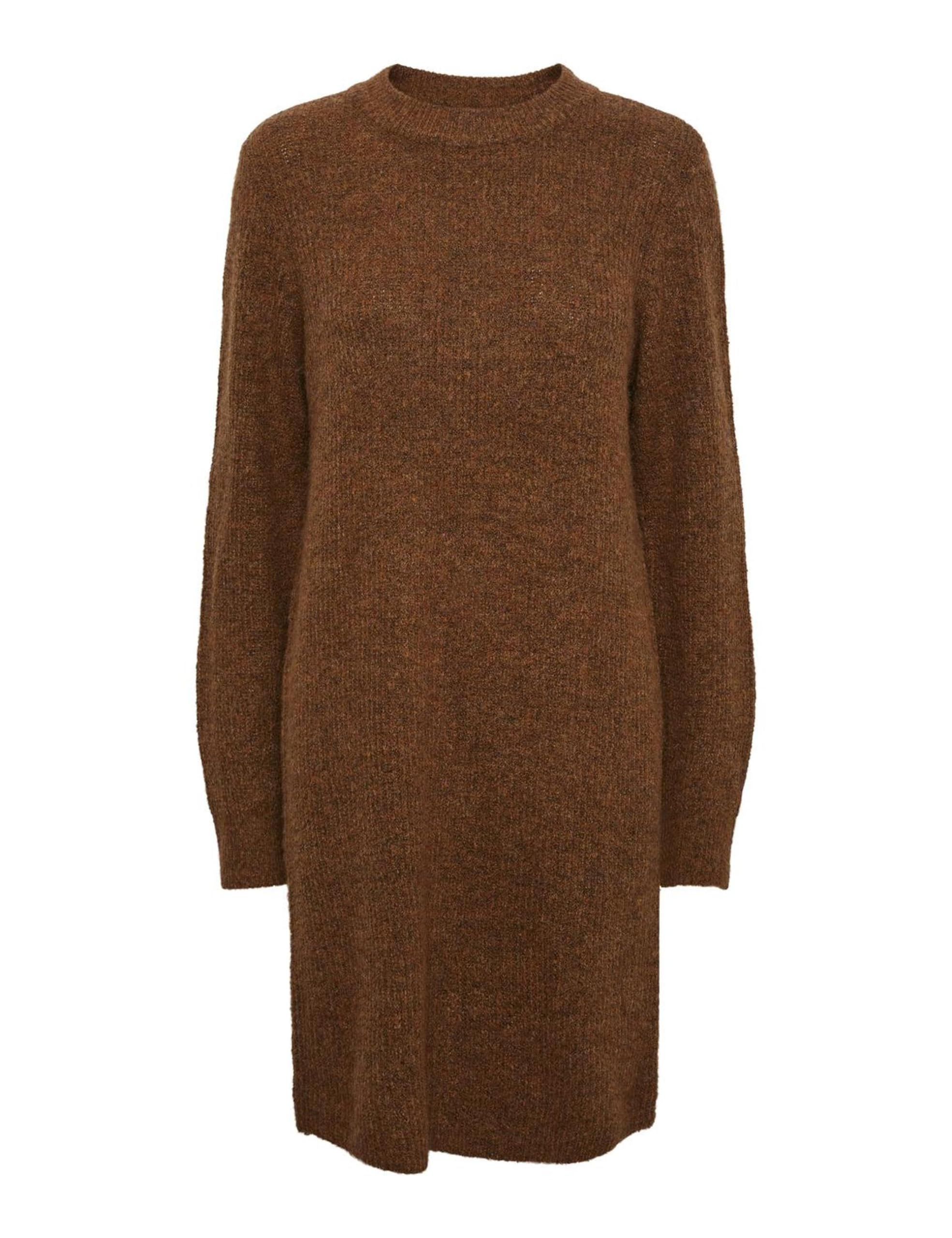 PIECES Pcellen LS O-Neck Knit Dress Noos BC vestito nero manica lunga