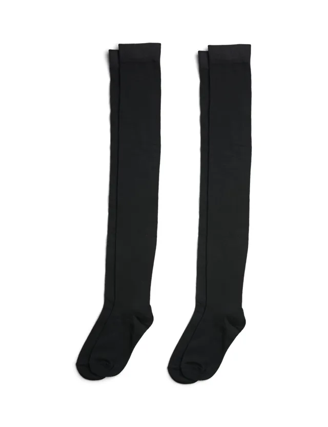 Pieces Pcnanna Knee High calzini donna neri 2 pezzi