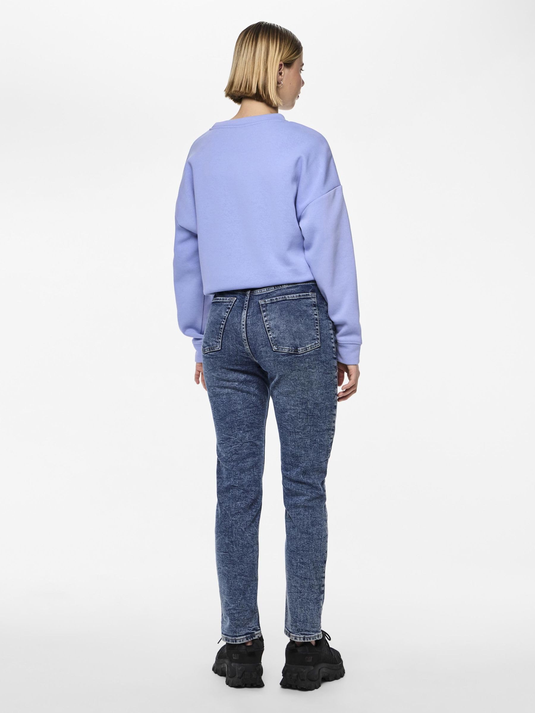 PIECES Pcbella HW Tap DEST Ank Mb406 jeans donna 25W/30L vita alta