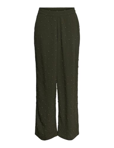 PIECES Pcnovalee HW pantaloni donna neri a pois vita alta