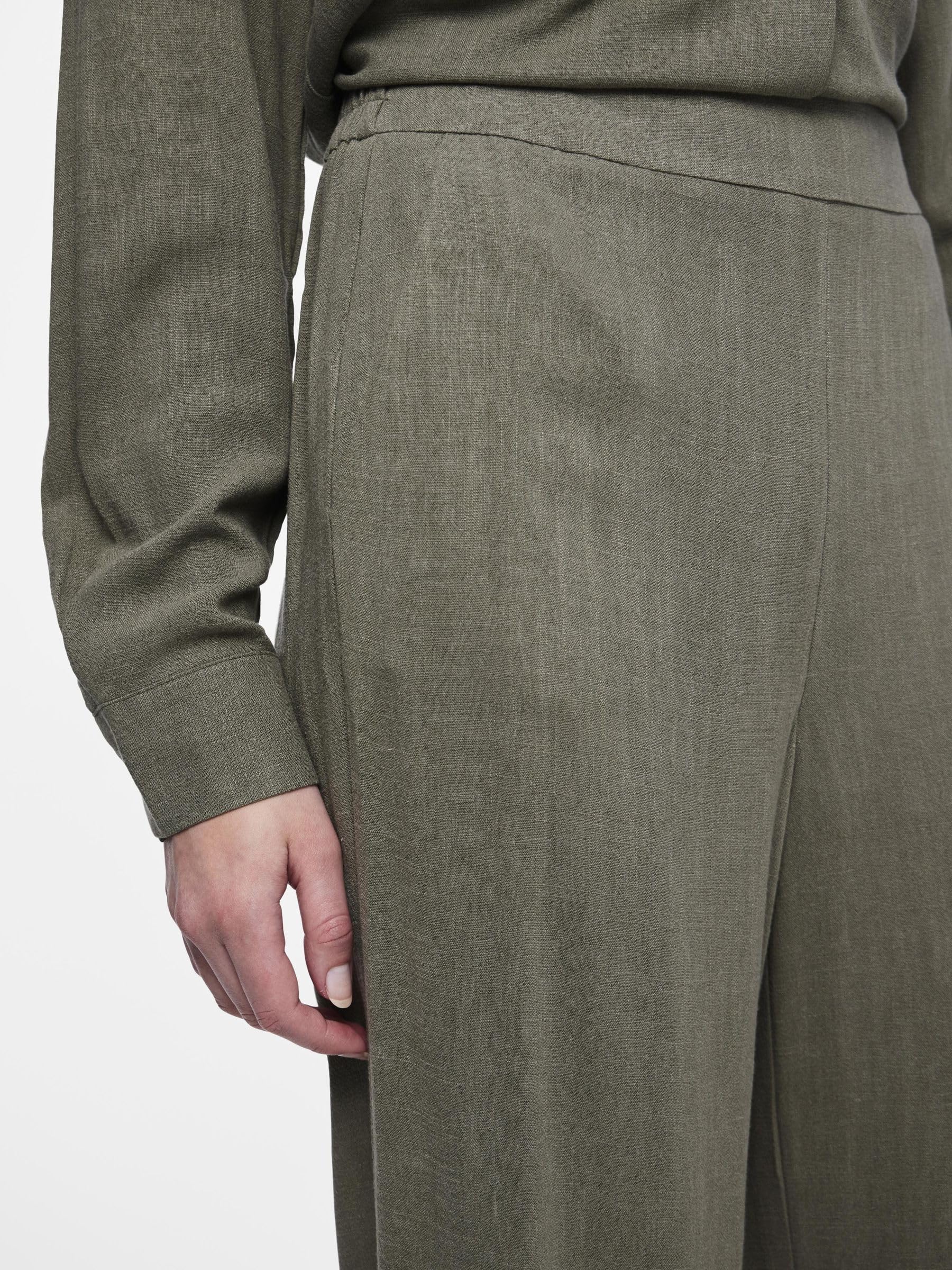 Pieces Pcvinsty HW Linen Pant Noos pantaloni in lino