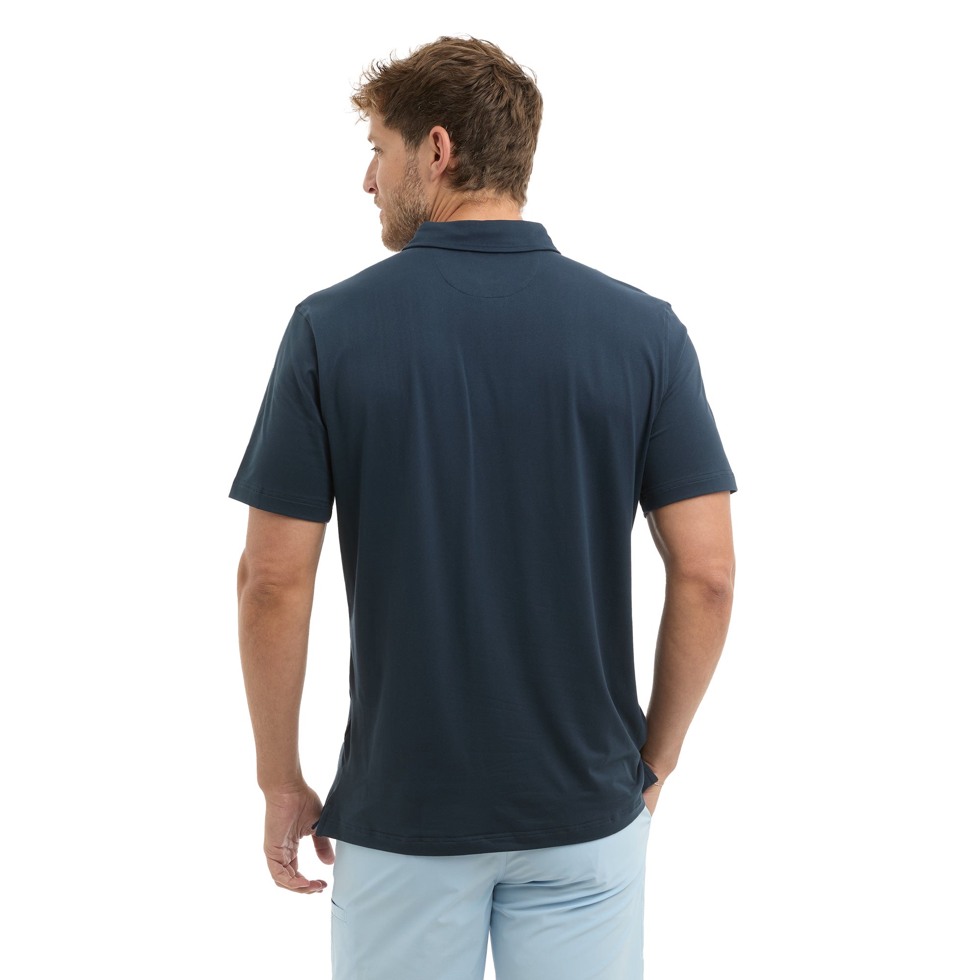 Pelagic Marco Polo Polo Uomo Blu Navy Manica Corta Elasticizzata