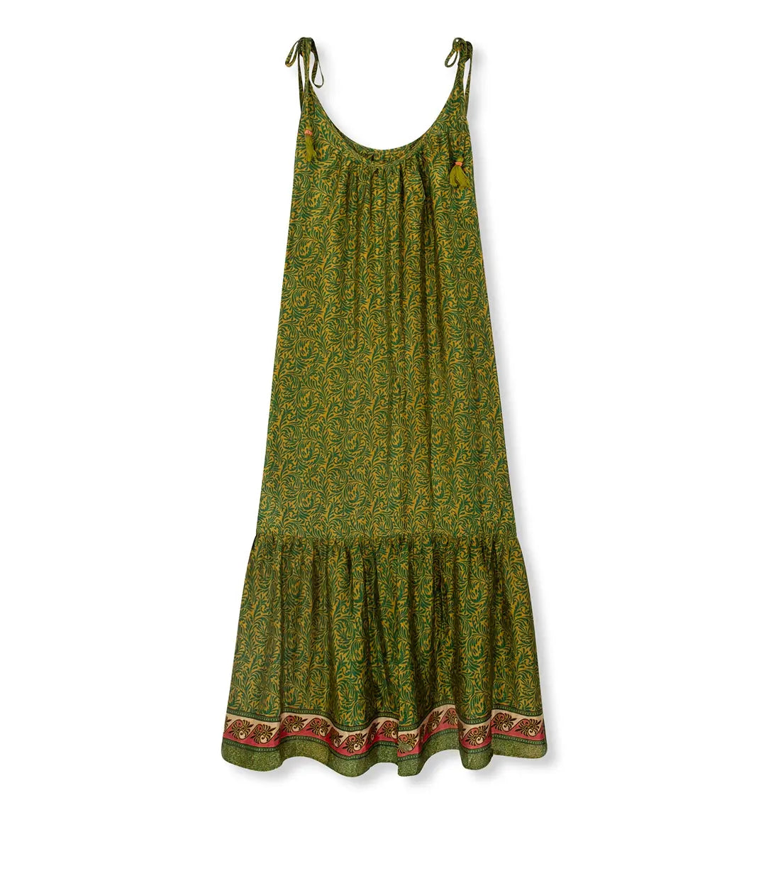 el.residu Myra 46 vestito midi verde L/XL viscosa