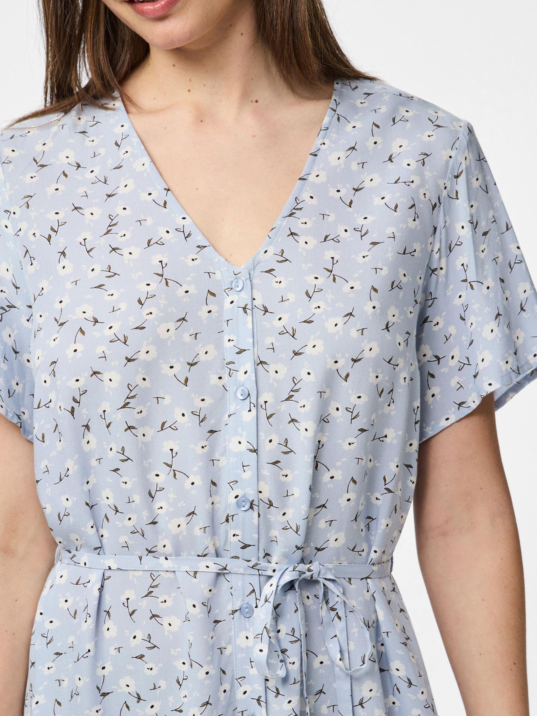 PIECES Pcnya V-Neck Midi abito donna scollo a V