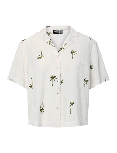 Pieces Pckiana SS Embroidery camicia L manica corta