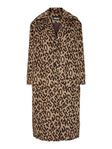 Pieces Pcjili Leo Cappotto Lungo Donna Stampa M