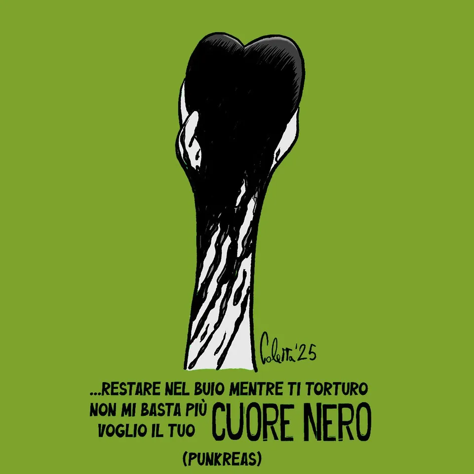 Punkreas Coletta Cuore Nero t-shirt nera cotone