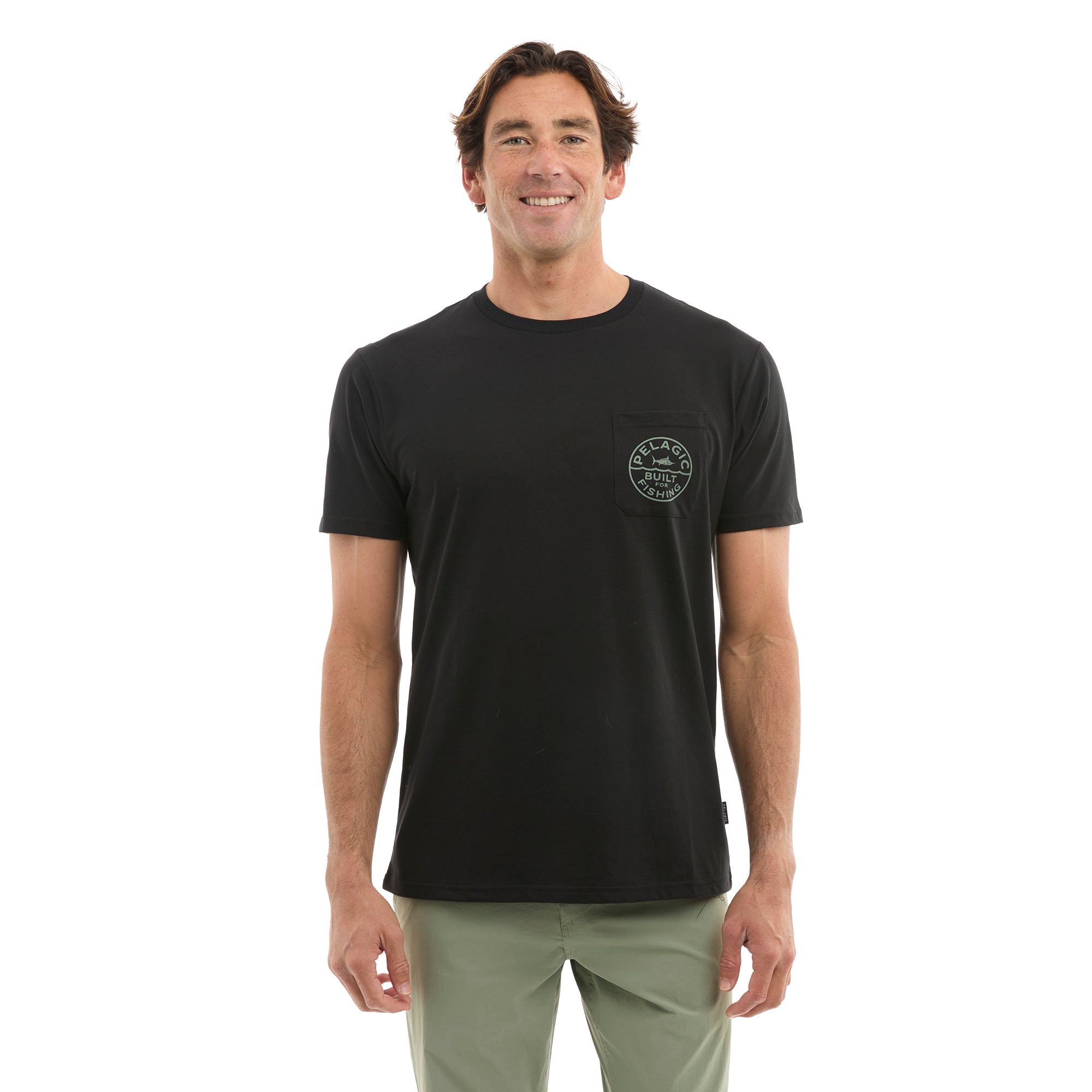 Pelagic Built Wahoo Camo maglietta uomo nera cotone