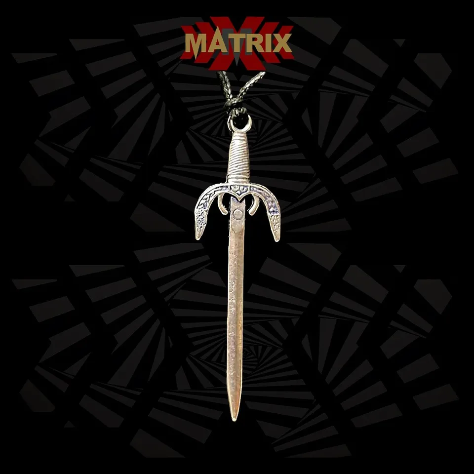 Matrix Music Store Sword Medieval Blade ciondolo zamak con cordino