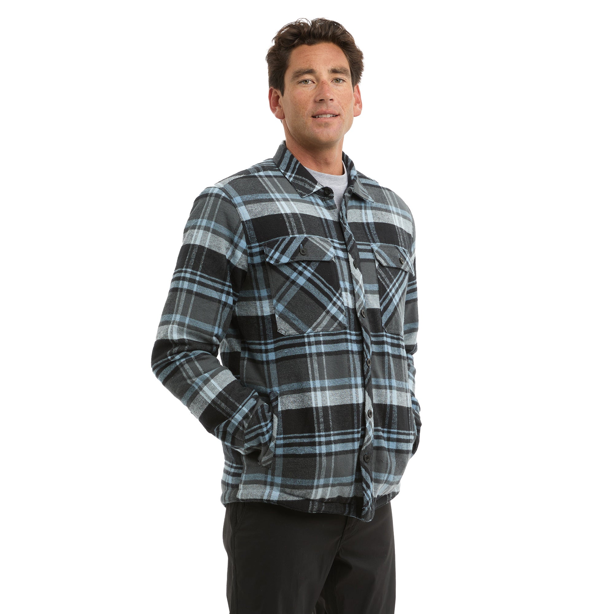 Pelagic Kodiak Camicia Flanella Grafite Cotone Bio