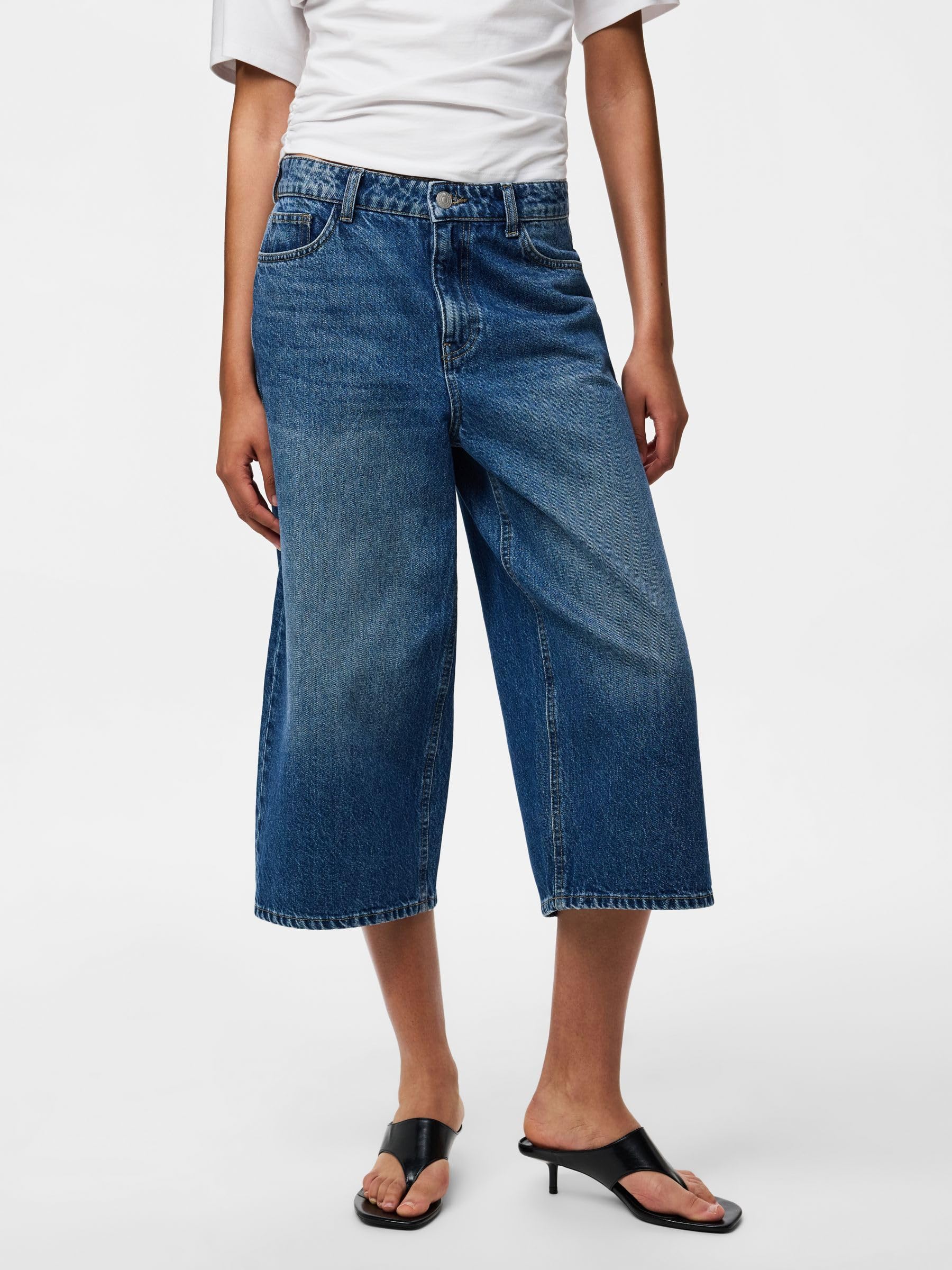 Pieces Pckate MW Culotte Jeans jeans donna 42-44 culotte