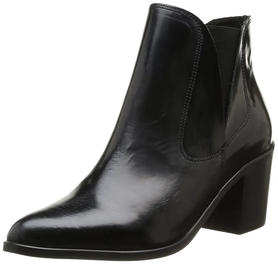 Pieces Umiko Polido stivali donna neri in pelle