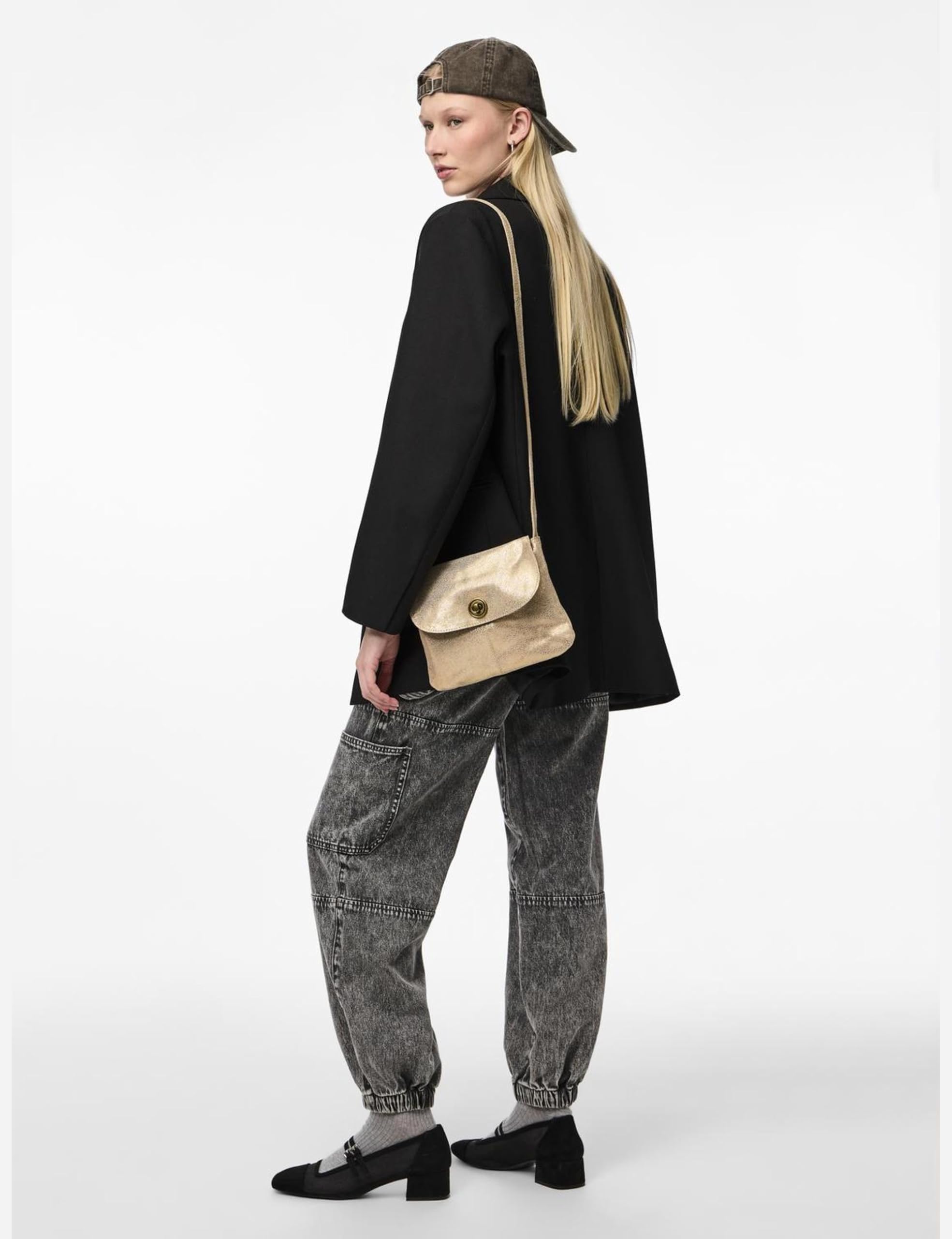 PIECES Totally borsa tracolla rotonda oro