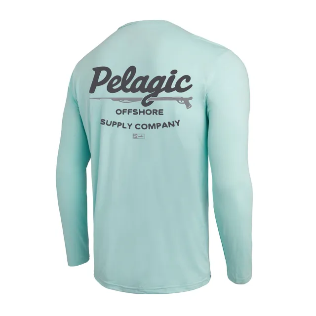 Pelagic Freespool Gunner maglia maniche lunghe turchese UPF 50+