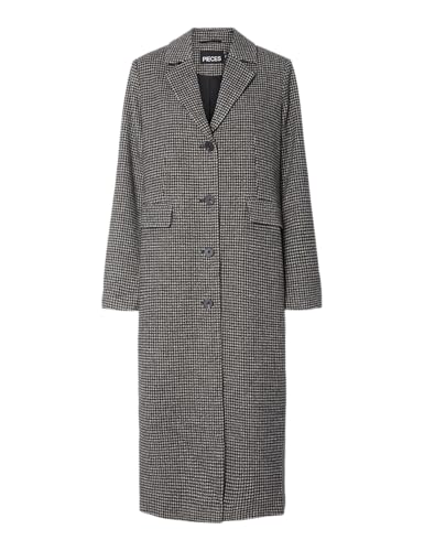 Pieces Pcjadine Long Check Coat cappotto donna XS a quadri