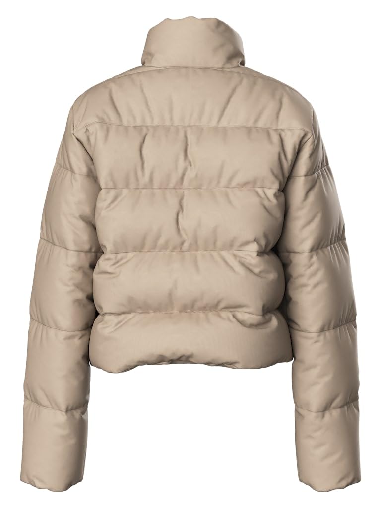 Pieces Pcbee Highneck Cropped Puffer giacca donna grigia M